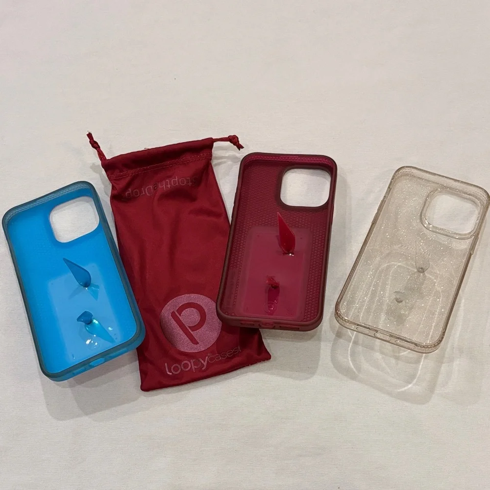 Loopy Case Set - Marble Blue, Red, Clear
